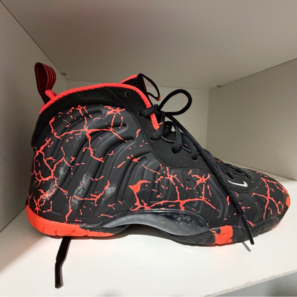 Magma Lava Foamposites/Nike Black and Red Unisex Sneakers